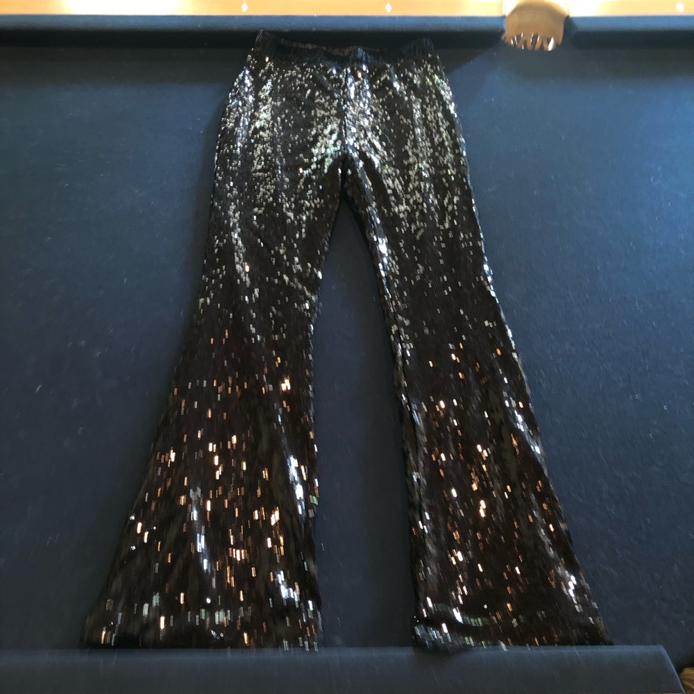 Sequin Bell Bottom Pants